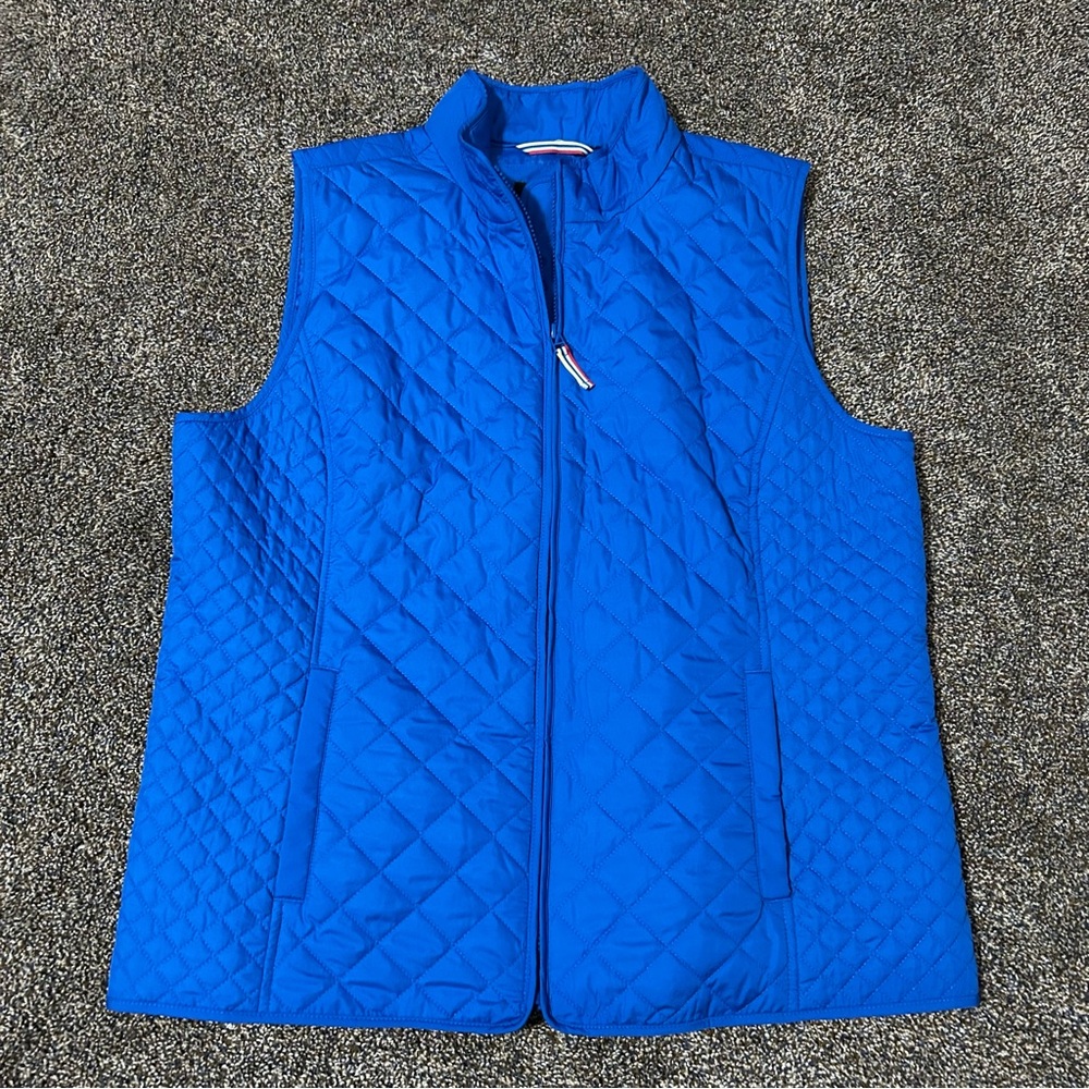 Talbots women’s XL blue quilted puffer vest fall winter outdoor layering - Picture 4 of 9